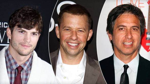 (Soldan sağa) Ashton Kutcher, Jon Cryer, Ray Romano