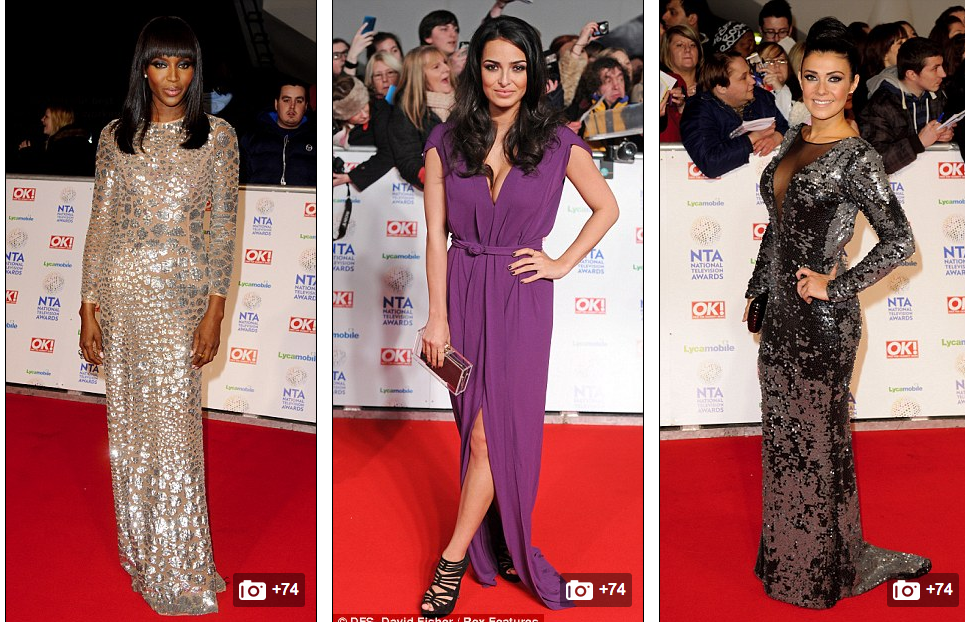 (Soldan sağa) Naomi Campbell, Anna Shaffer ve Coronation Street