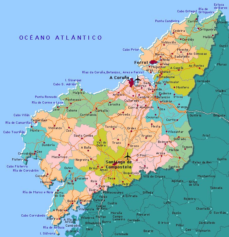 Mapa-de-la-Provincia-de-La-Coruna